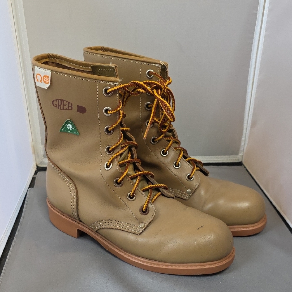 Vintage Kodiak Greb 8" steel toe leather work boots Size 10